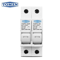 6pcs/pack - TOMZN DC PV Fuse Holder 2P 1000V for Fuse Size 1038mm
